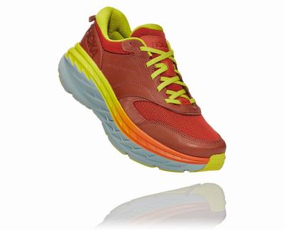 Hoka One One All Gender Bondi L Road Running Shoes Red (HO1367) Australia